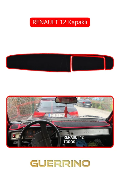 Guerrino  RENAULT 12 - Toros   KAPAKLI TORPİDO KORUMA HALISI KIRMIZI KENAR ürün görseli
