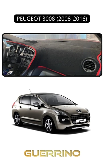 Guerrino  PEUGEOT 3008 (2008-2016)TORPİDO KORUMA HALISI SİYAH KENAR ürün görseli