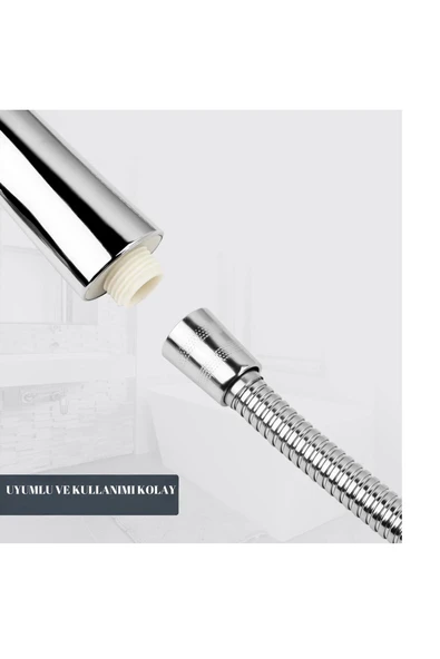 DESIPHON 5 Fonksiyonlu Lüx Duş Seti Hortum Mafsal Ve Başlık Set Full takım - 2