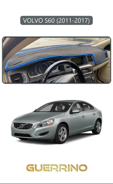 Guerrino  VOLVO S60 (2011-2017)TORPİDO KORUMA HALISI GRİ KENAR ürün görseli