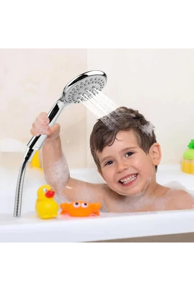 DESIPHON 5 Fonksiyonlu Lüx Duş Seti Hortum Mafsal Ve Başlık Set Full takım - 7