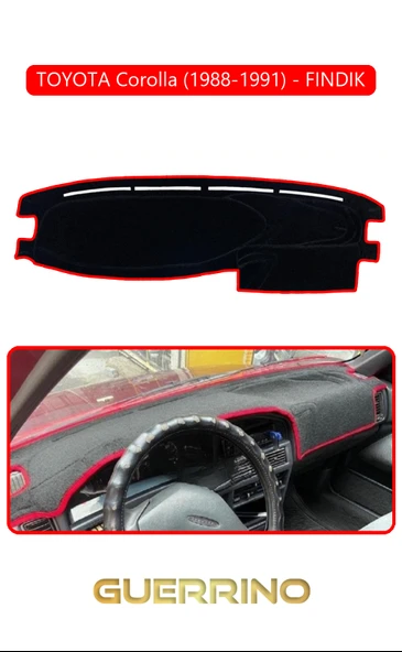Guerrino  TOYOTA Corolla (1988-1991) fındık TORPİDO KORUMA HALISI KIRMIZI KENAR ürün görseli