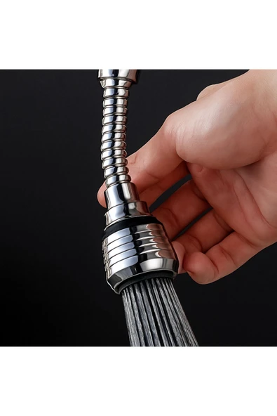 DESIPHON Turbo Flex Esnek Musluk Başlığı 2 Kademeli Ayarlı 360° Dönebilen Su Tasarruflu Başlık