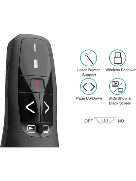 Sunum Kumandası 2.4ghz USB Kablosuz Lazer Pointer Power Point Uzaktan Kumanda Cihazı Orijinal SUNUM KUMANDASI 2 - 6