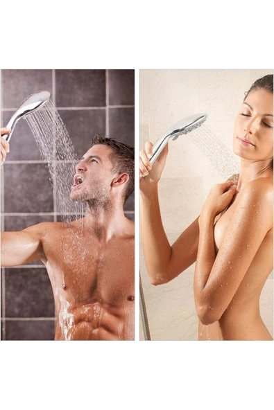 DESIPHON 5 Fonksiyonlu Lüx Duş Seti Hortum Mafsal Ve Başlık Set Full takım - 8