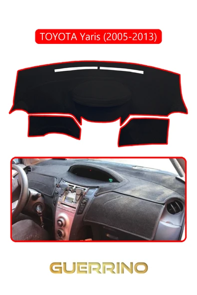 Guerrino  TOYOTA Yaris (2005-2013)TORPİDO KORUMA HALISI KIRMIZI KENAR ürün görseli