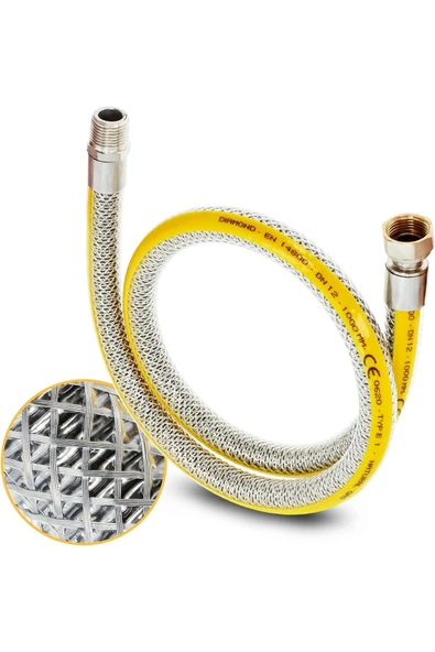 DESIPHON 125 Cm Doğalgaz Flex Bağlantı Hortumu - Gaz Flexi Boru | Ocak, Fırın, Soba Uyumlu