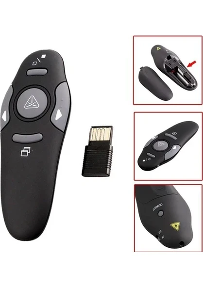 Lazer Sunum Kumandası Kablosuz Sunum Kalemi Powerpoint Slayt (SUNUM KUMANDASI1) - 2