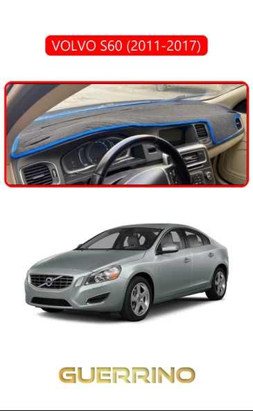 Guerrino  VOLVO S60 (2011-2017)TORPİDO KORUMA HALISI KIRMIZI KENAR ürün görseli