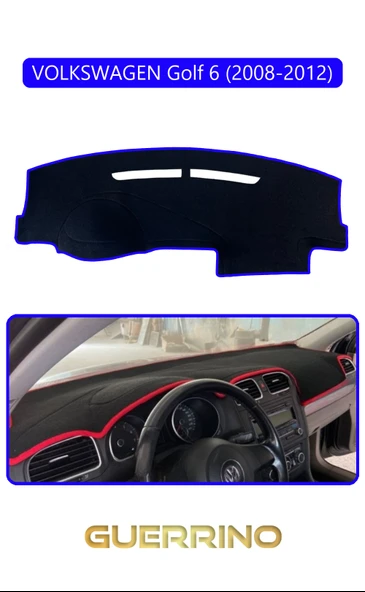 Guerrino  VOLKSWAGEN Golf 6 (2008-2012)TORPİDO KORUMA HALISI MAVİ KENAR ürün görseli
