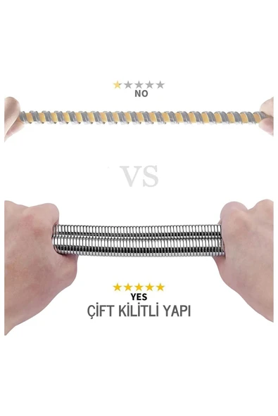 DESIPHON Paslanmaz Kopmaz Patlamaz Kaliteli Çelik Duş Hortumu Tüm Duş Setleri Ile Uyumlu - 150cm - 4