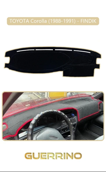 Guerrino  TOYOTA Corolla (1988-1991) fındık TORPİDO KORUMA HALISI BEJ KENAR ürün görseli