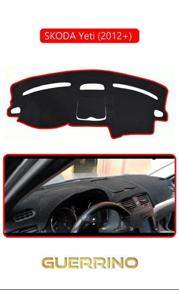 Guerrino  SKODA Yeti (2012+) TORPİDO KORUMA HALISI KIRMIZI KENAR ürün görseli