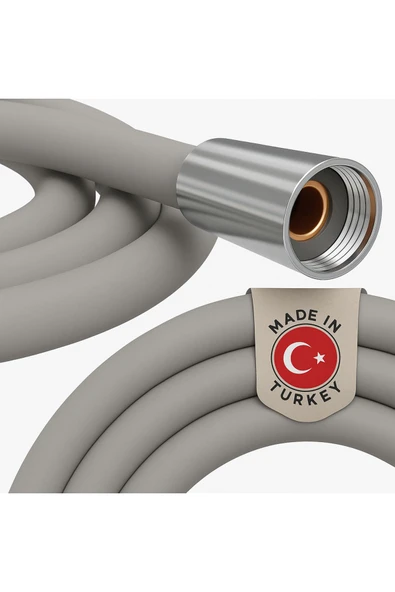 DESIPHON Dayanıklı Gri Silikon Duş Hortumu – Kırılma Karşıtı, Esnek, Sızdırmaz ve Uzun Ömürlü