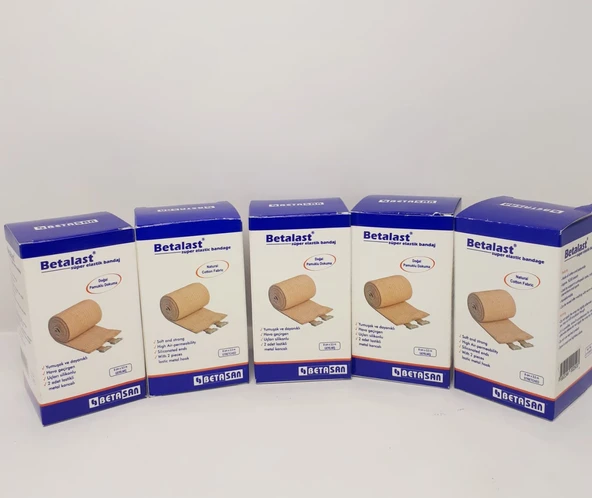 BETALAST Elastik Bandaj Ten Rengi 8cm X 3,5 m 5 ADET