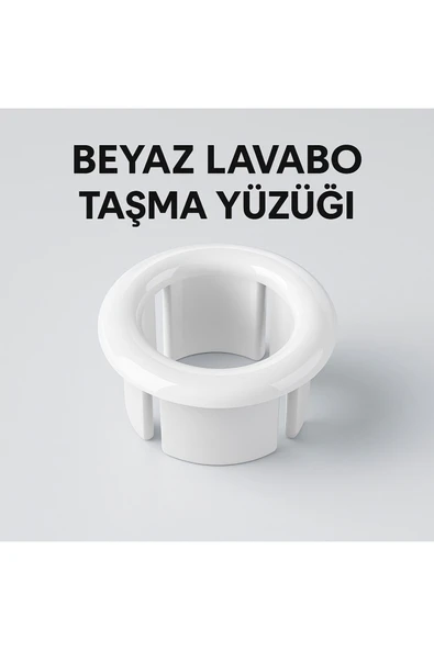 DESIPHON 2 Adet Beyaz Lavabo Taşma Yüzüğü Evye Taşma Deliği Kapağı Plastik Gider Aksesuarı Uyumlu - 2