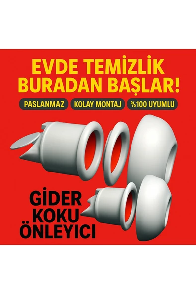 DESIPHON 2 ADET Koku Yok! Çekvalfli Adaptör Conta Lavabo Gideri Koku Önleyici - 3