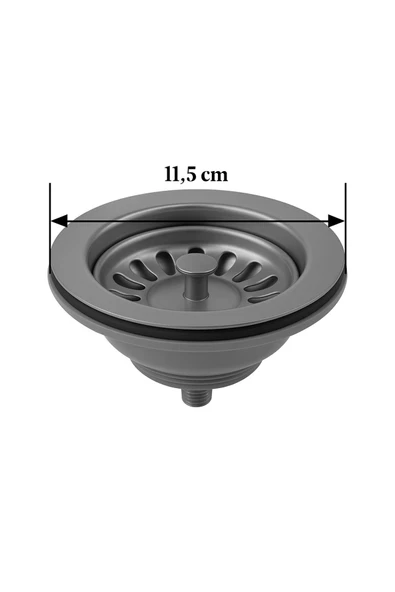 DESIPHON TASLI Çöpmak Evye Sifonu Gri Renk, Koku Önleyici, Temizlenebilir ve Şık Lavabo Altı Kovası - 4