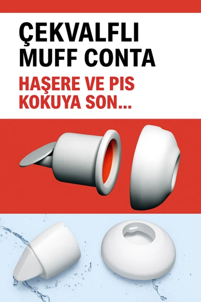 DESIPHON 2 ADET Koku Yok! Çekvalfli Adaptör Conta Lavabo Gideri Koku Önleyici - 4