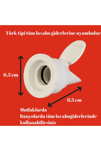 DESIPHON 2 Adet Koku Önleyici Çekvalfli Adaptör Conta50 Tüm Lavabolar - 4