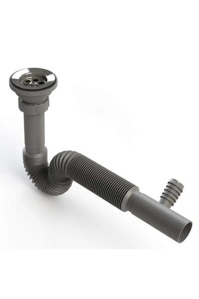 DESIPHON Çamaşır Ve Bulaşık Makine Girişli Körüklü Lavabo Sifonu