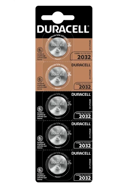 DURACELL 2032 PİL 3V 5Lİ DÜĞME PİL LİTYUM PARA PİL