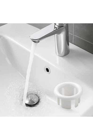 DESIPHON 2 Adet Beyaz Lavabo Taşma Yüzüğü Evye Taşma Deliği Kapağı Plastik Gider Aksesuarı Uyumlu - 4