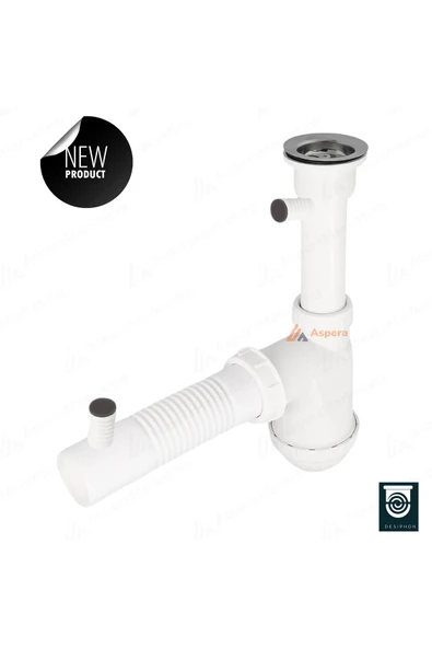 DESIPHON TASLI LÜKS SİFON ÇİFT ÇAMAŞIR MAKİNESİ GİRİŞLİ, KOKU ÖNLEYİCİ