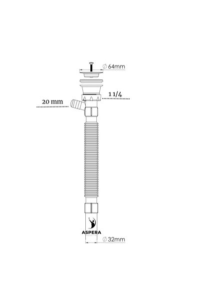 GÜÇLÜ Güçlü Plastik Çamaşır Makinesi Girişli Körüklü Lavabo Sifonu - 2