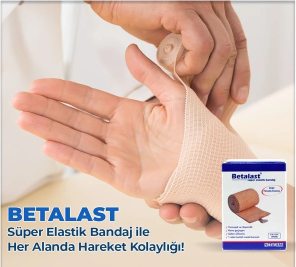 BETALAST Elastik Bandaj Ten Rengi 8cm X 3,5 m 5 ADET - 4