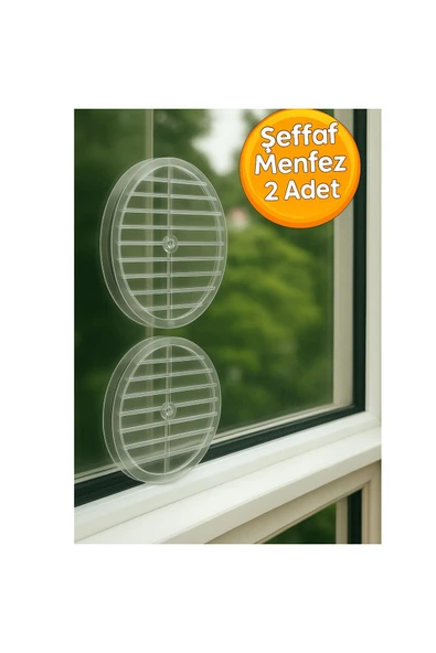 DESIPHON 2 Adet Doğal Gaz Uyumlu Cam Menfez - Hava Akışı Sağlayan Şeffaf Havalandırma Kapağı