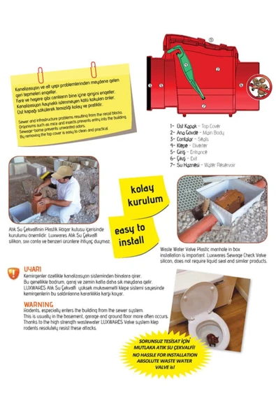 125 Lik Plastik Atık Pis Su Çekvalf Klapeli 125mm - 3