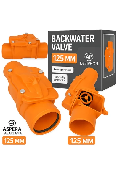 DESIPHON 125 mm PVC Atık Su Gider Çekvalfi Geri Akış ve Koku Önleyici Kilitli Valf Sistemi - 1