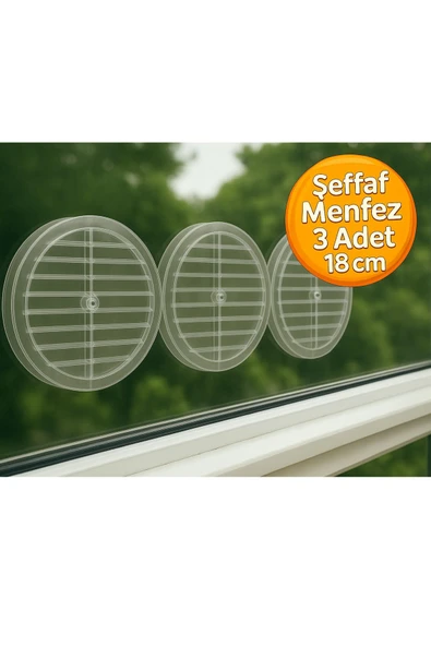 DESIPHON 3 Adet Şeffaf Cam Menfez Doğal Gaz Uyumlu Havalandırma Kapağı Kolay Montaj ve Dayanıklı