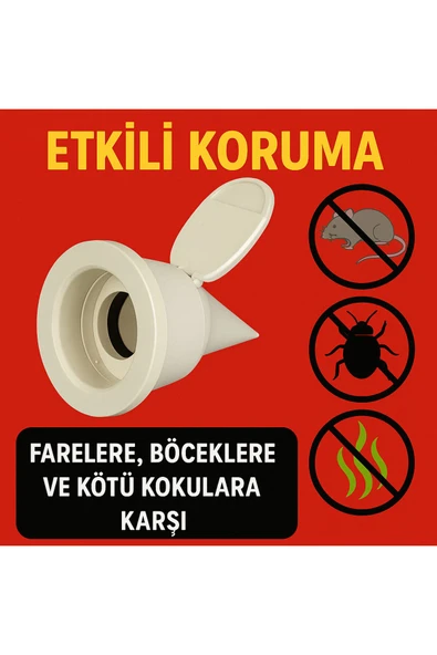 DESIPHON 2 Adet Koku Önleyici Çekvalfli Adaptör Conta50 Tüm Lavabolar - 2