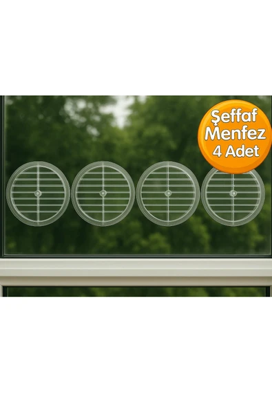 DESIPHON 4 Adet Şeffaf Cam Menfez Doğal Gaz Uyumlu Havalandırma Kapağı Kolay Montaj ve Sağlam