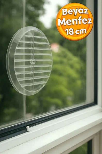 DESIPHON Şeffaf Cam Menfez Kapağı 18 cm Doğalgaz Uyumlu, Estetik ve Hava Geçirgen Tasarım