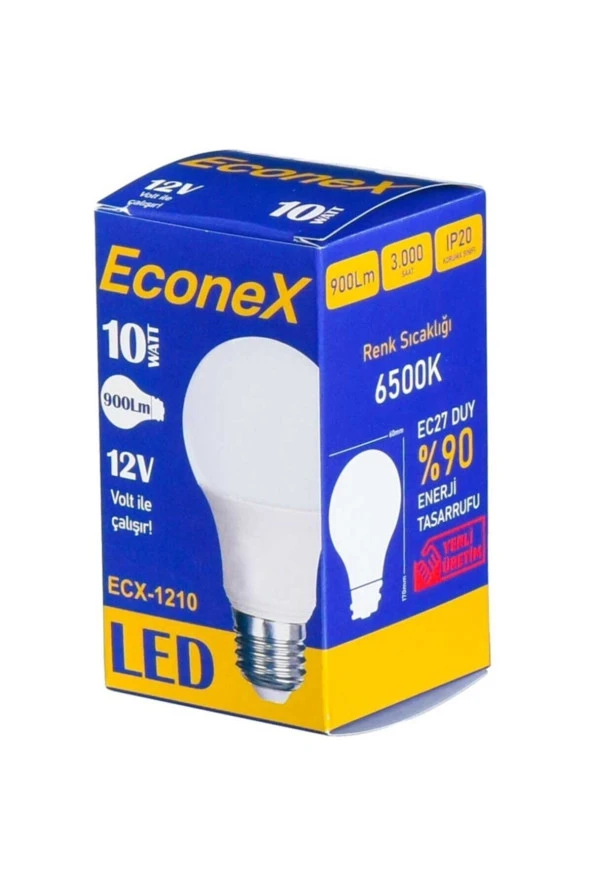 ECONEX ECX-1210 12V 10W BEYAZ LED E27/ 6500K IP20 900LM IP20 90 - 4