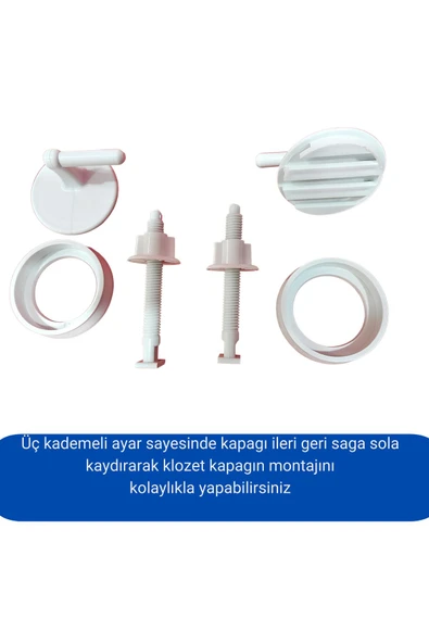 DESIPHON Plastik Ayarlı Klozet Kapağı Montaj Vidası Seti  /Menteşesi/alttan Sıkmalı - 3