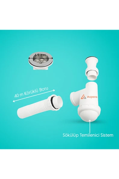 DESIPHON Çamaşır Makinesi Girişli Koku Önleyici Taslı Körüklü Sifon Dayanıklı & Uzun Ömürlü - 3