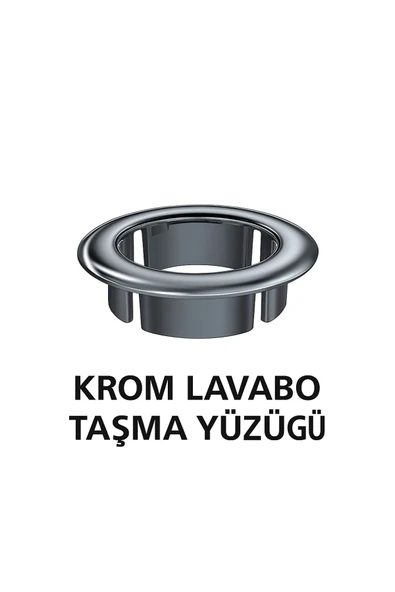 DESIPHON Parlak Krom Görünümlü Lavabo Taşma Yüzüğü - Dayanıklı Metal Evye Taşma Halkası 1 Adet - 2
