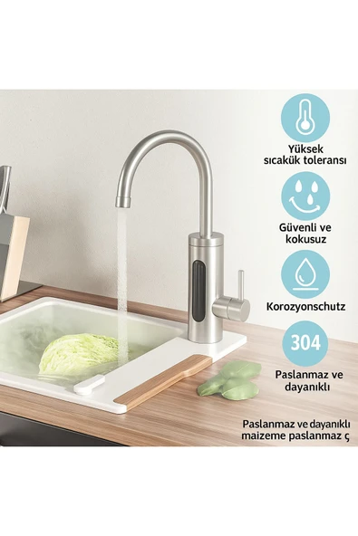 DESIPHON 2li Set 50 cm Paslanmaz Çelik Batarya Flex Hortumu Sızdırmaz, Koku Yapmaz, Dayanıklı - 4