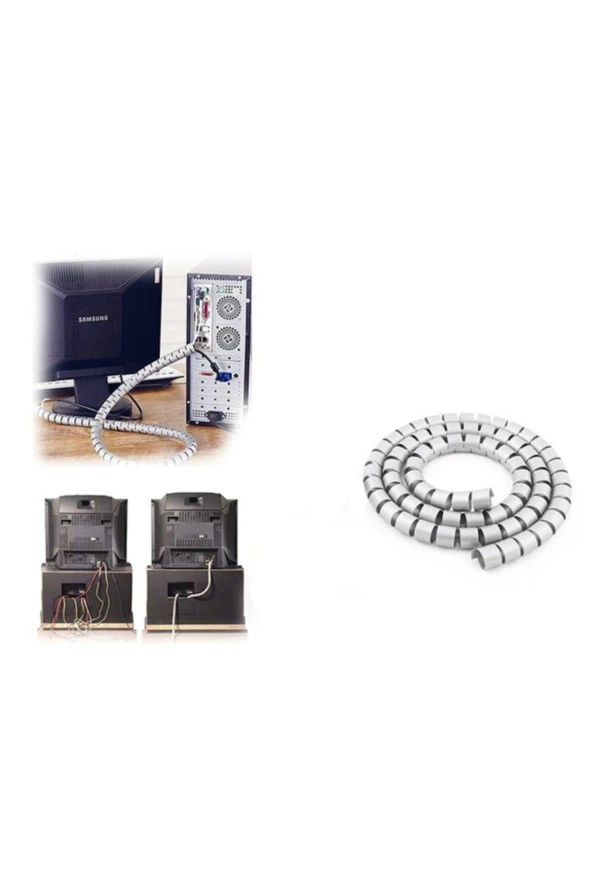 S-LINK SL-195 KABLO DÜZENLEYİCİ 22MM 1 METRE GRİ KABLO DÜZENLEYİC - 5