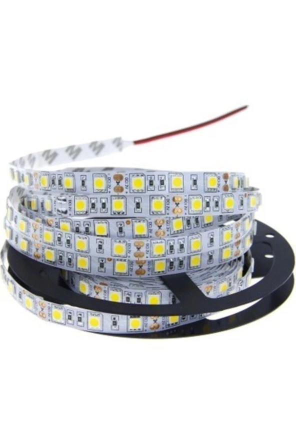 5050 Şerit Led 12V 1A 60 Led iç Mekan Silikonsuz Şerit Led 3 Çipli 10 Metre Yeşil Şerit Led - 2