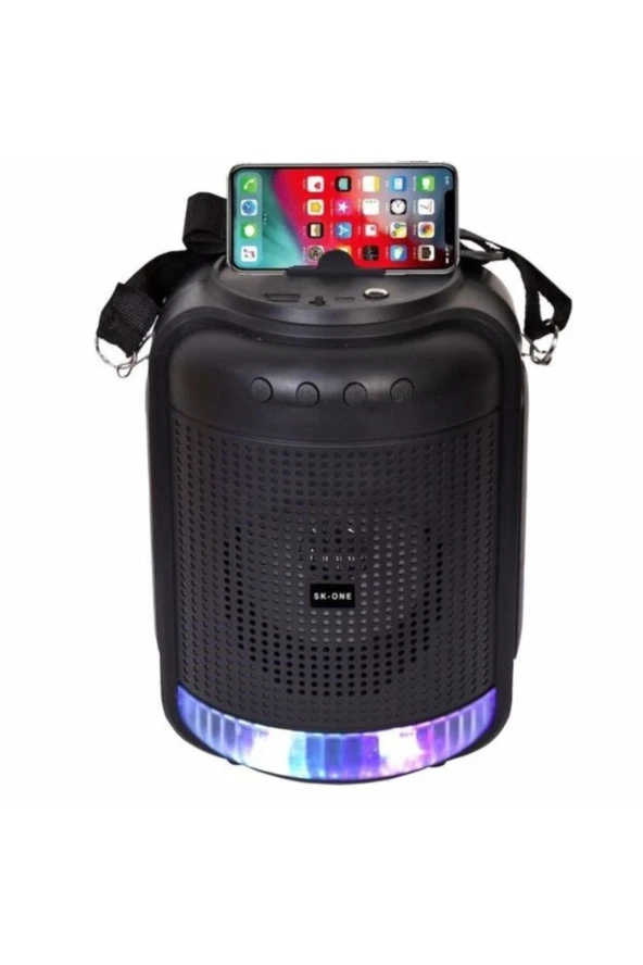 SK-1101 TAŞINABİLİR HOPARLÖR ŞARJLI USB-SD-AUX-FM BLUETOOTHLU HOPARLÖR - 2