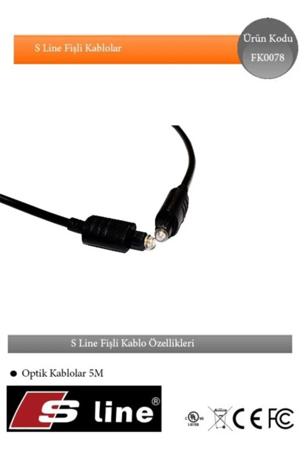 OPTİK KABLO 5 METRE OPTİK KABLO S-LINE FK0078