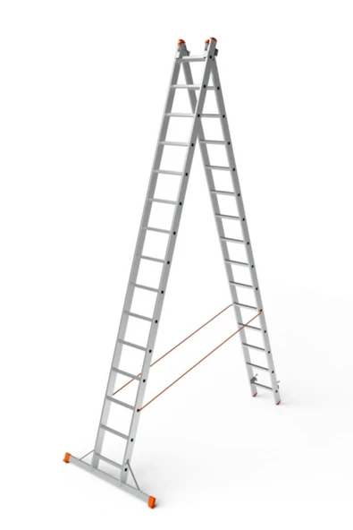 SARAYLI A TİPİ 2 KADEMELİ VE SÜRGÜLÜ ENDÜSTRİYEL MERDİVEN (2X15)