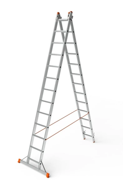 SARAYLI A TİPİ 2 KADEMELİ VE SÜRGÜLÜ ENDÜSTRİYEL MERDİVEN (2X13)