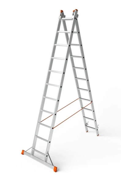 SARAYLI A TİPİ 2 KADEMELİ VE SÜRGÜLÜ ENDÜSTRİYEL MERDİVEN (2X11)