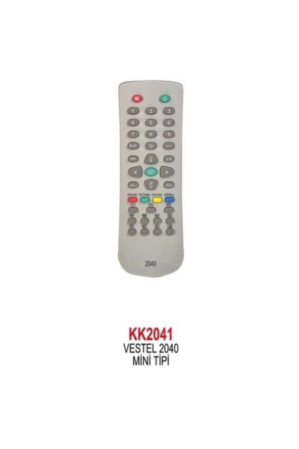 TELEVİZYON KUMANDASI VESTEL 2040 MİNİ TİPİ TV TÜPLÜ UZAKTAN TELEVİZYON KUMANDASI KK2041